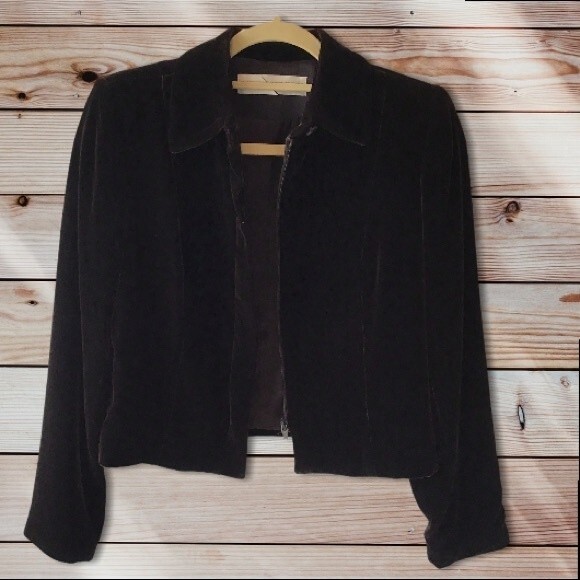 Valerie Stevens Brown Velour Jacket - Picture 1 of 5